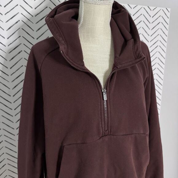 Athleta Forever Fleece Oversized 1/4 Zip Pullover Hoodie Purple Size XL - Picture 2 of 8